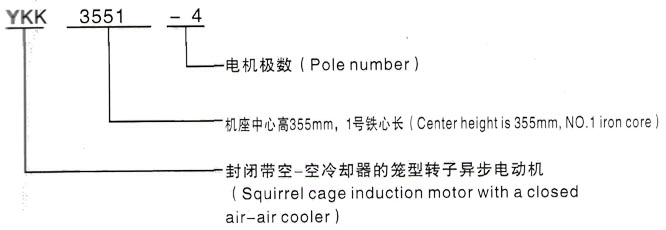 YKK系列(H355-1000)高压YE2-160L-8三相异步电机西安泰富西玛电机型号说明